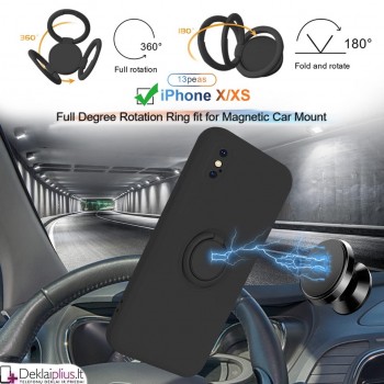 Švelnaus silikono dėklas su žiedu - juodas (Iphone X/XS) Švelnaus silikono dėklas su žiedu - juodas (Iphone X/XS)